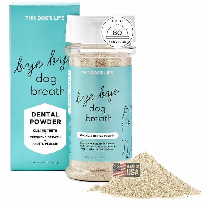 Bye-bye dog breath dental powder